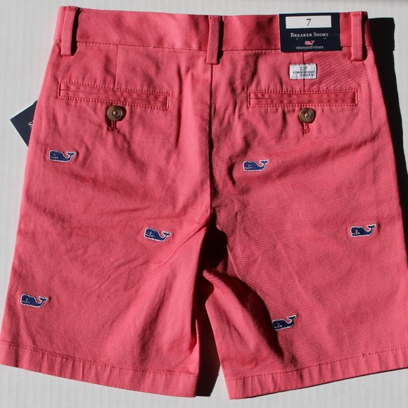 Vineyard Vines Boys 7 Shorts Pink Embroidery - Picture 2 of 6